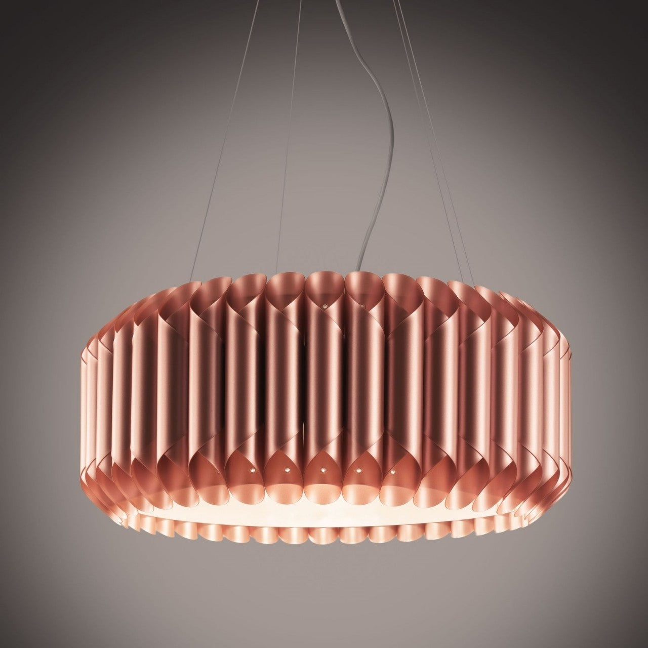 Suspension 3 Lumières Cuivre Métal Chromé cm. 60 x 31h