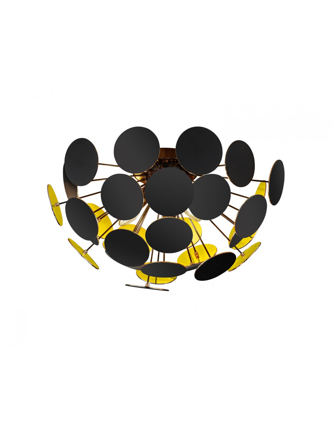 Discalgo 3xE14 Plafonnier Noir Et Ronds Décoratifs Ø54 cm Trio Lighting