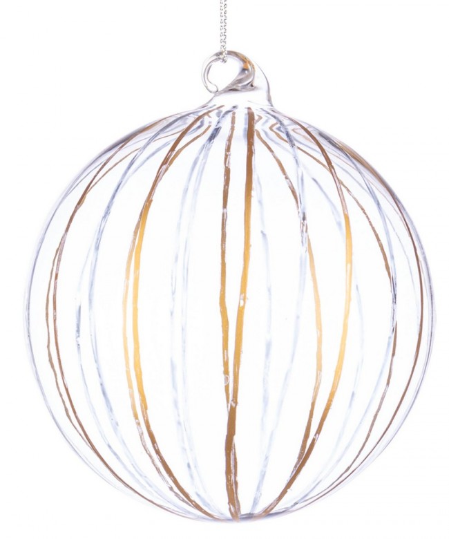 8x Sphère Vt Stripe Transp Or