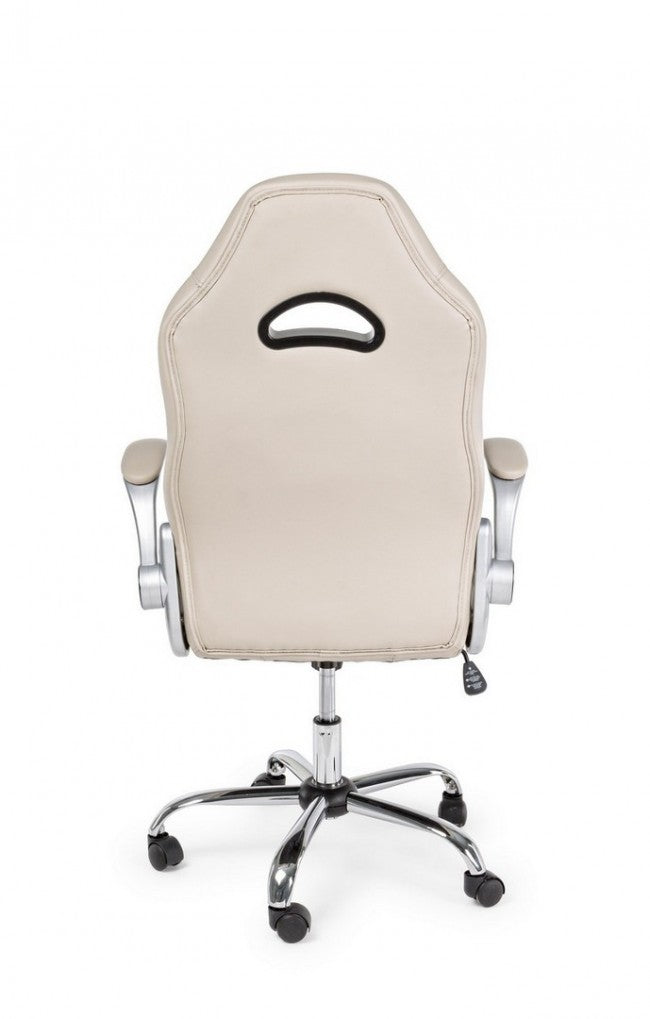 Fauteuil de bureau recouvert de cuir Boneville Beige