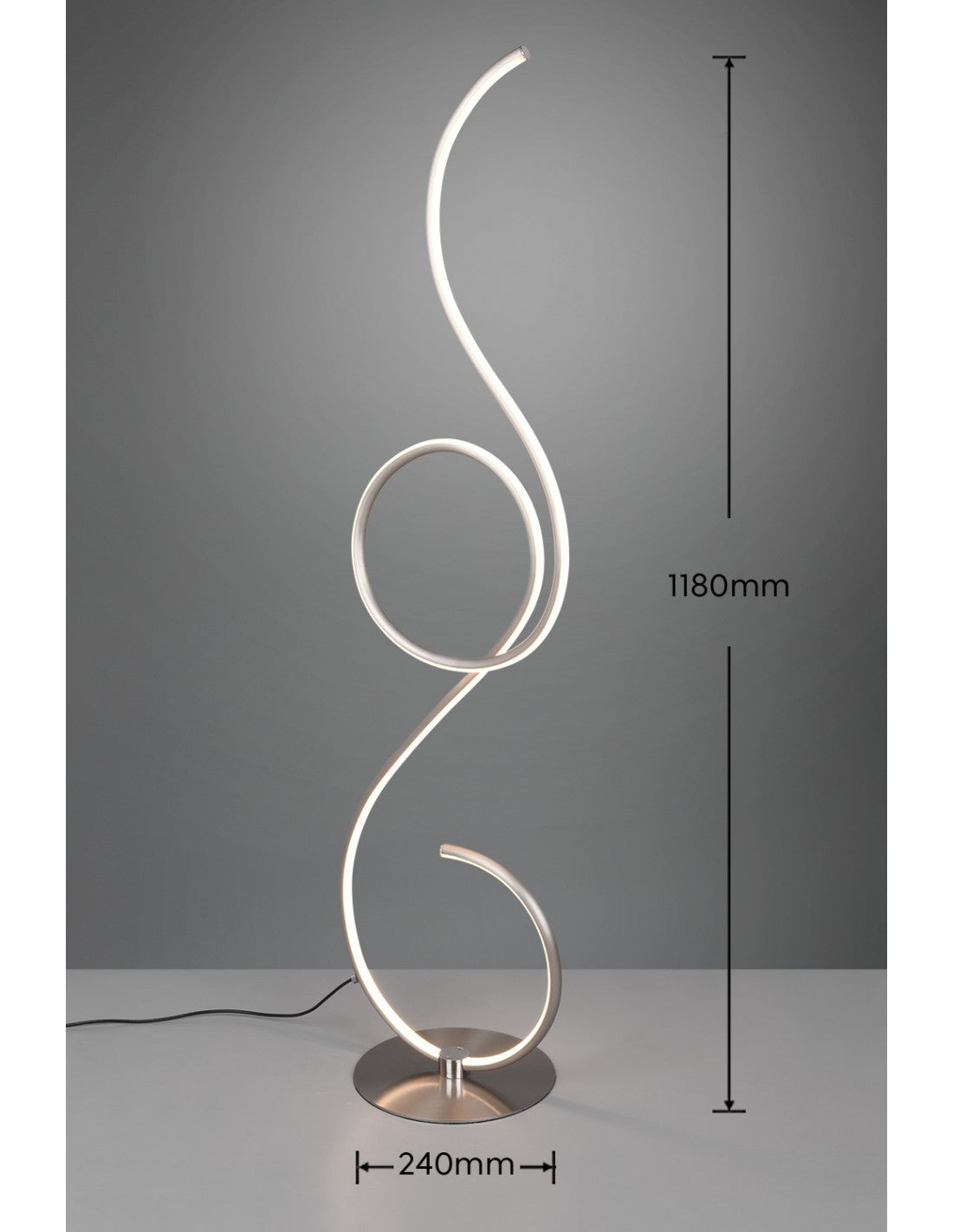 Lampadaire moderne Led variateur pour salon Jive Nichel Trio éclairage