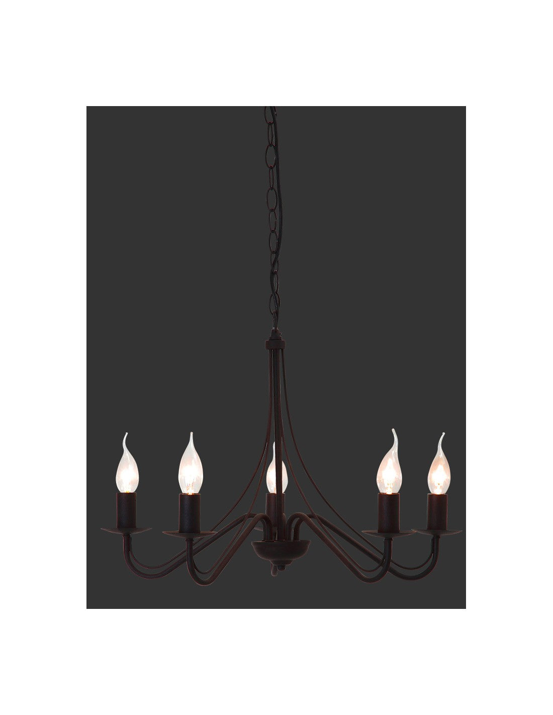 Lustre Rustique Campagne Rouille 5xE14 Ø55 cm Trio Lighting