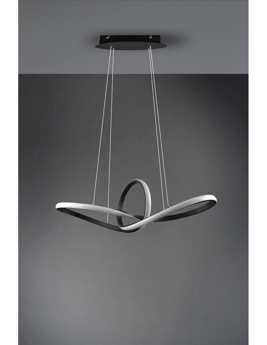 Sansa Suspension Led 28w Dimmable Noir L80 cm Trio Lighting