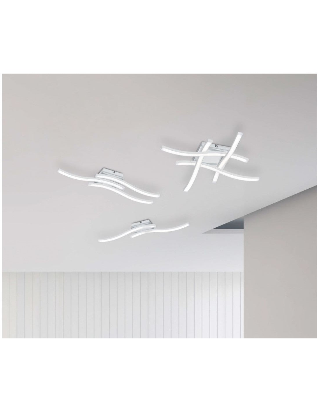 Plafonnier moderne Route 4 Tiges Led 4000k Blanc Trio Lighting