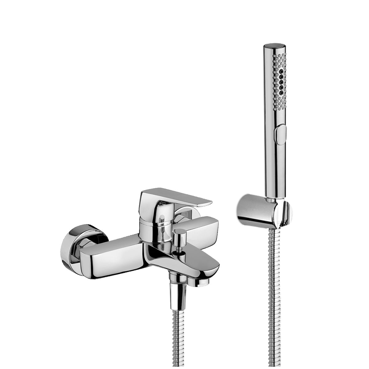 Mitigeur monocommande de bain avec accessoires chromés