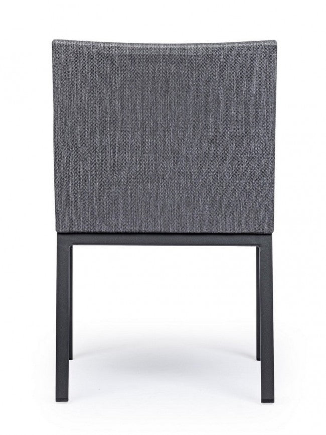 Chaise d'extérieur avec accoudoirs en tissu Anthracite OWEN JX55 55x62x h82 cm