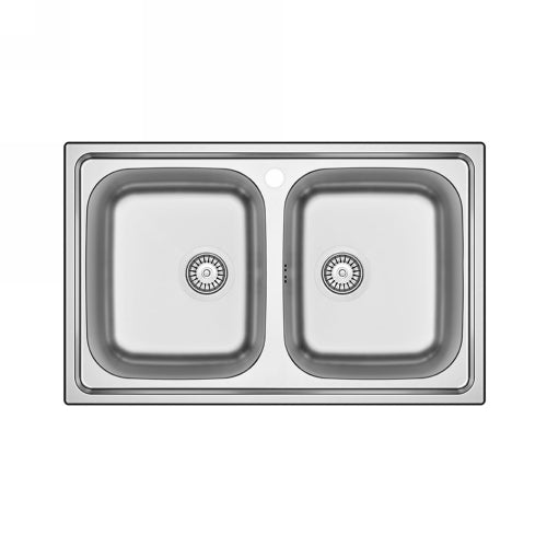 Évier à encastrer en inox 80x50 cm