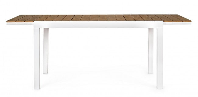 Table extensible 140-200x90 blanche en aluminium