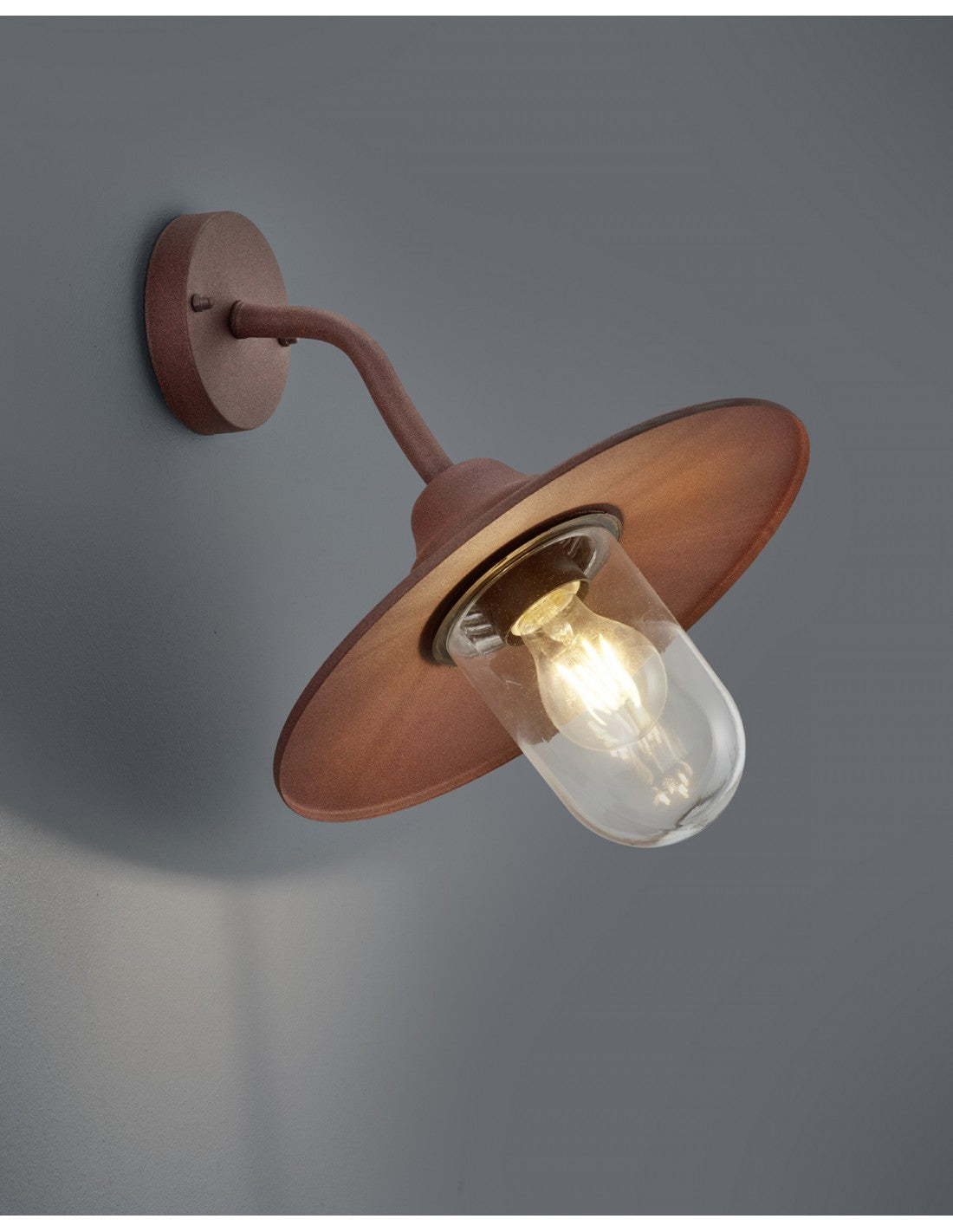 Applique 1xE27 Brenta Rouille Verre Diffuseur IP44 Trio Lighting