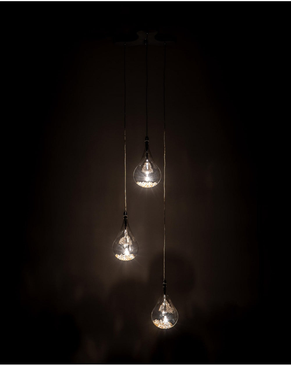 Suspension Perle STS en verre et métal rose