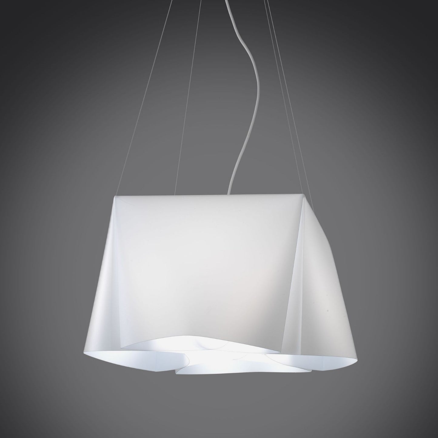 Suspension 3 Lumières Blanc en Métal Chromé Cm. 59 x 31h