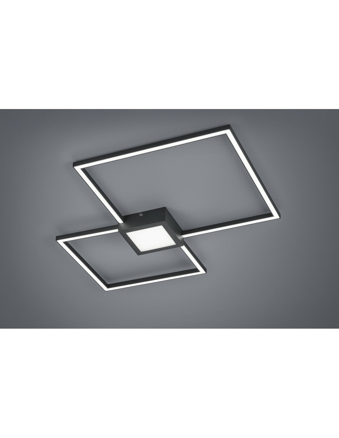 Plafonnier LED Hydra Double Carré 28w Anthracite L65 cm Intensité Variable Trio Lighting