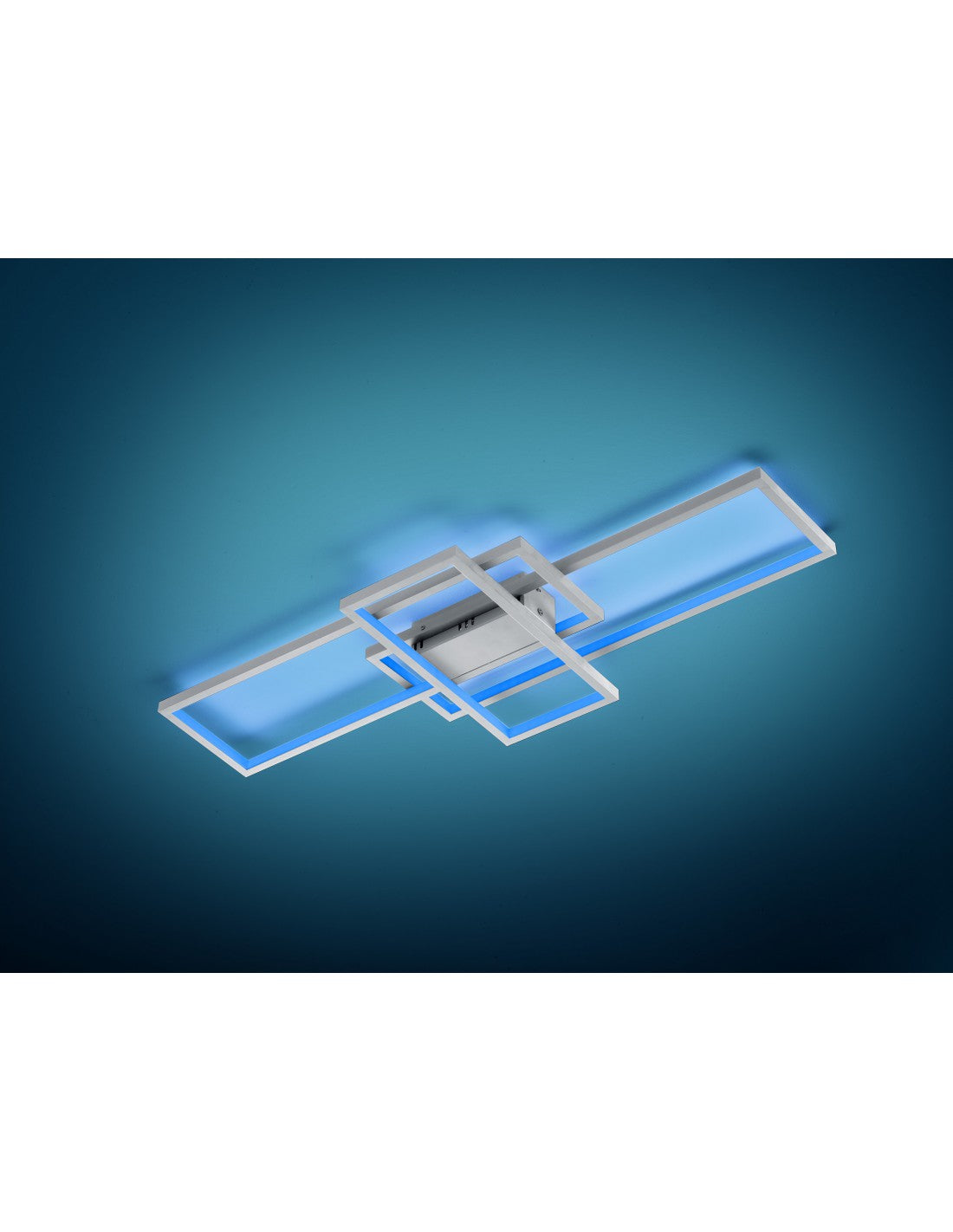 Plafonnier LED Thiago 3 rectangles L104 cm Nichel Trio Lighting