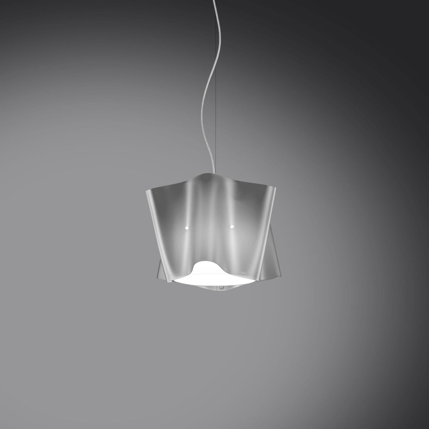 Suspension argentée en métal chromé Cm. 25x25h