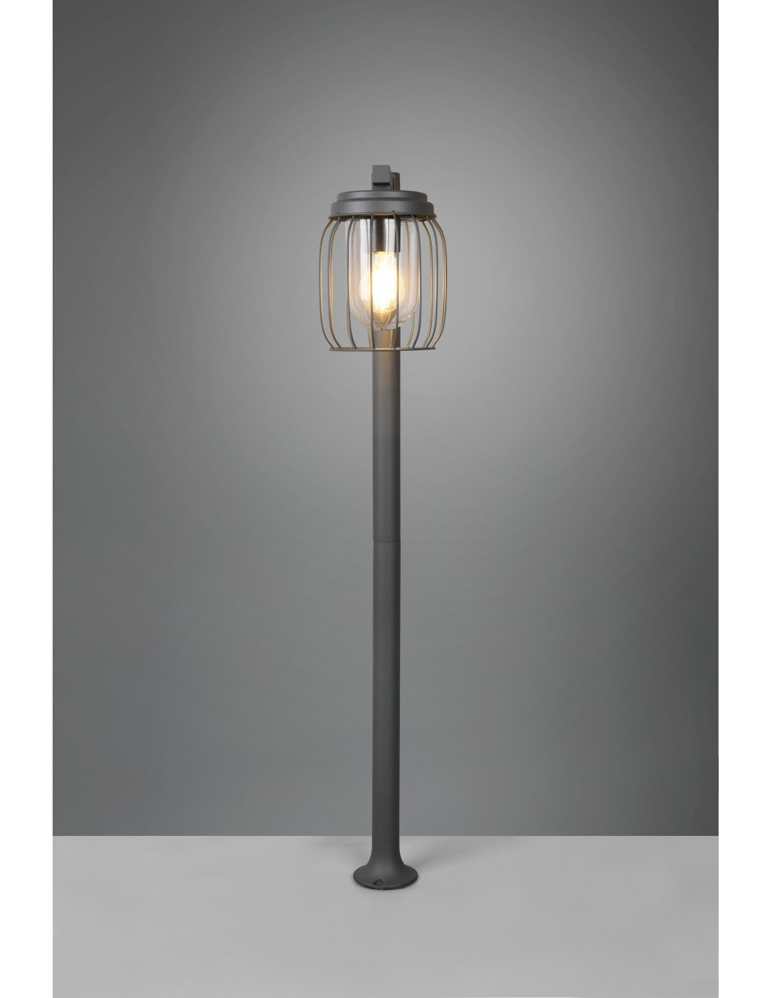 Tuela Poteau Extérieur Diffuseur Cage Métal Anthracite IP44 Trio Éclairage