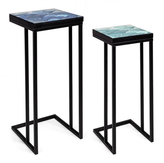 Ensemble de tables basses de mobilier industriel moderne 2 pièces
