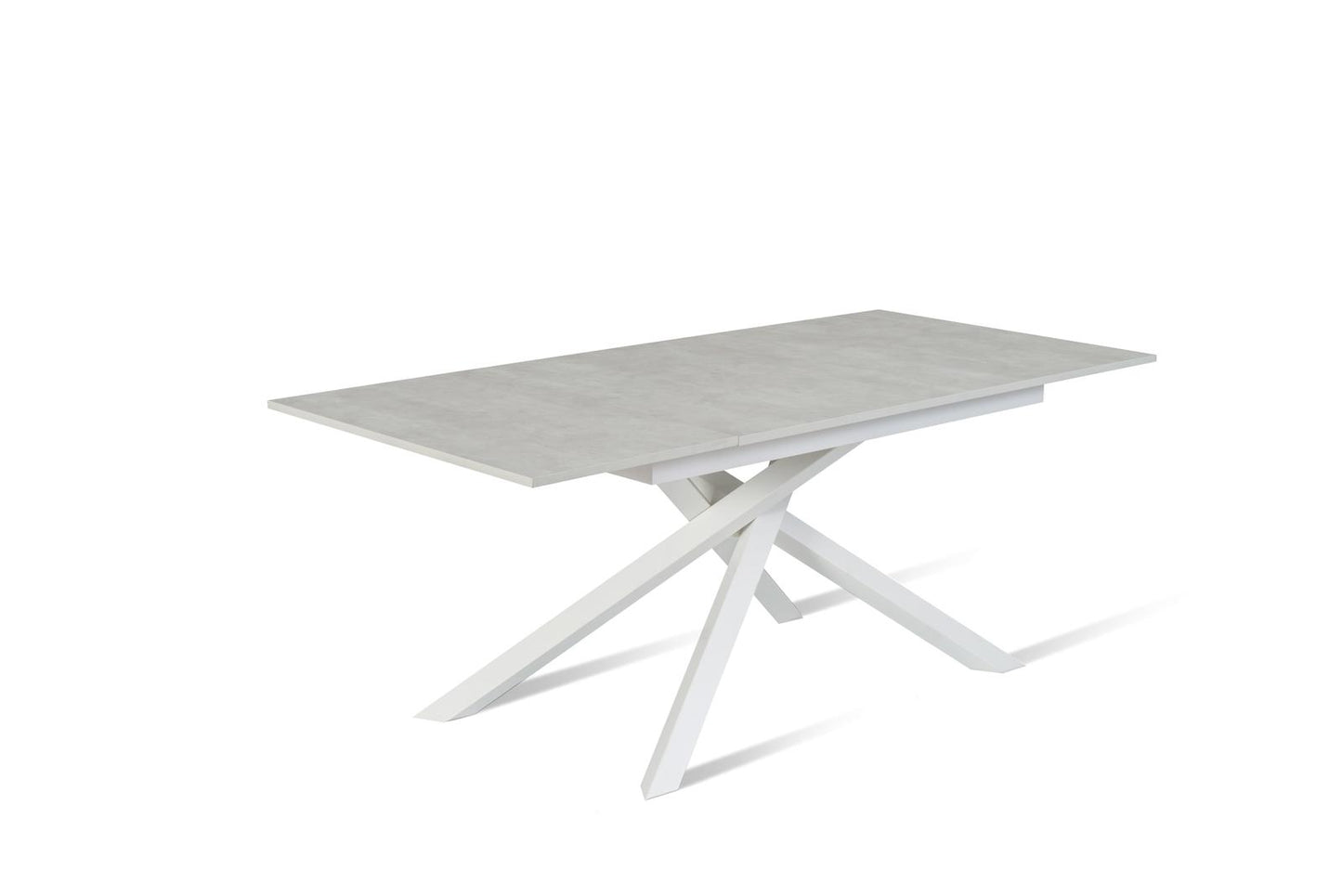 Table extensible en béton blanc-blanc 90 cm x 140-190 cm H. 76 cm