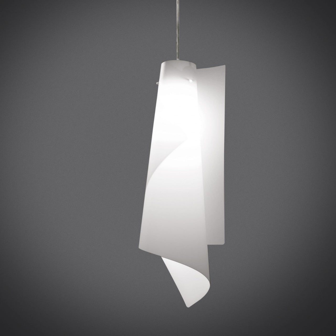 Suspension blanche en métal chromé Cm. 27x68h