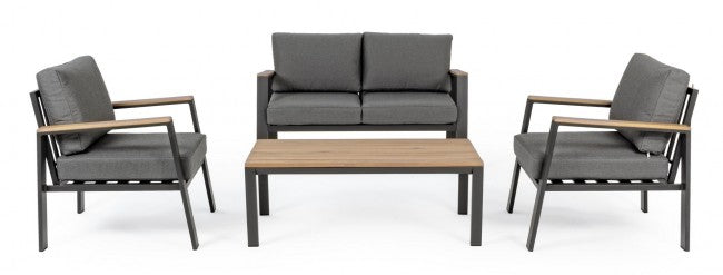 Salon de jardin Belmar naturel-anthracite