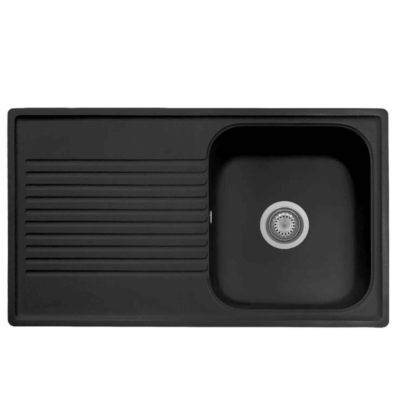 Samet Lavello 86x50 Granitovero861vnep reversibile 1 vasca gocciolatoio nero EFFEZ