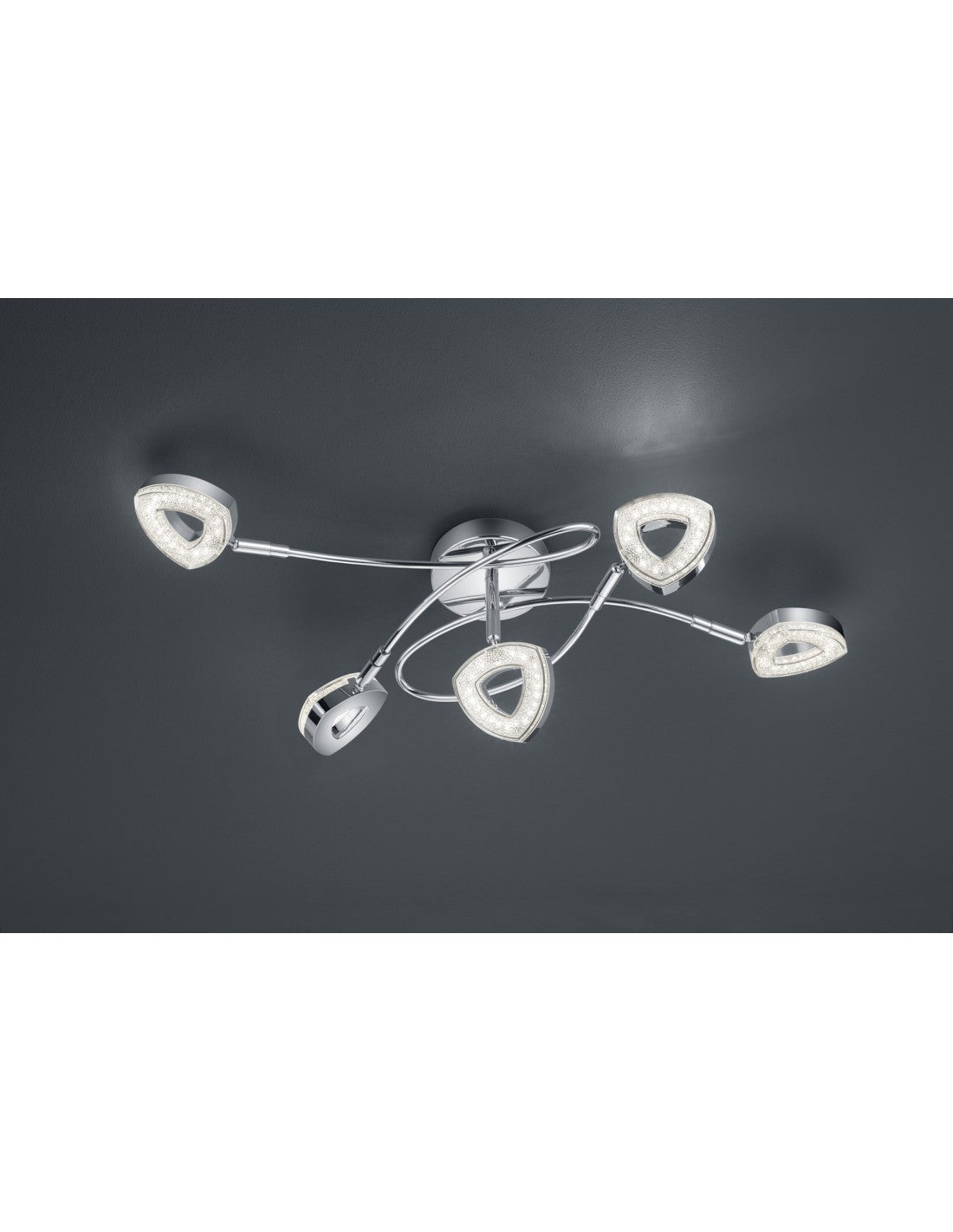 Plafonnier Tours 5 Spot LED Chrome L54 cm Trio Lighting