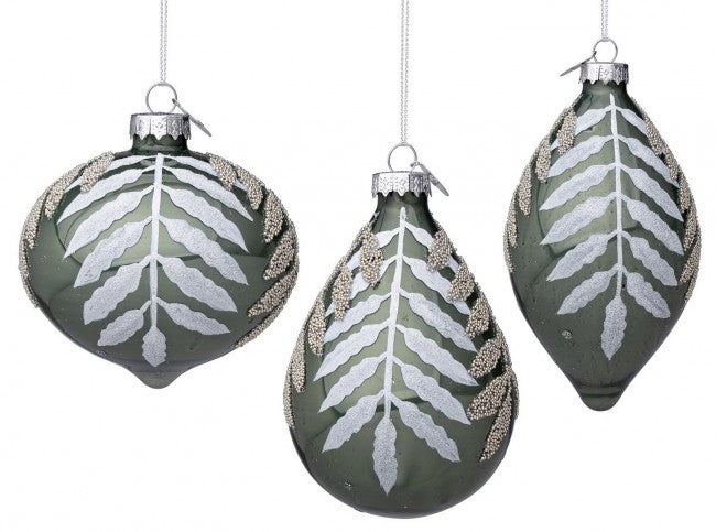 12x Pendaglio Vt Foglia Vischio Ass3