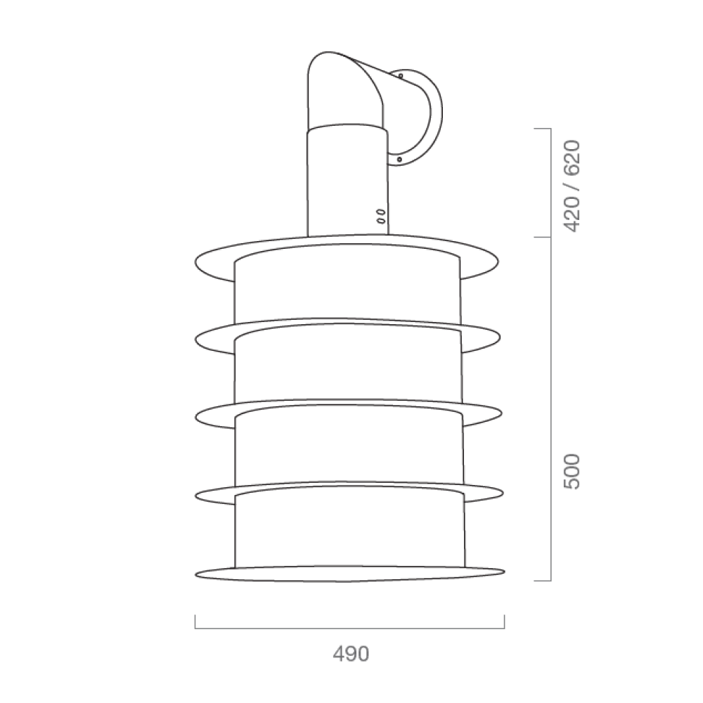 Hotte aspirante URBAN STYLE SAT en inox bruni Ø50 cm