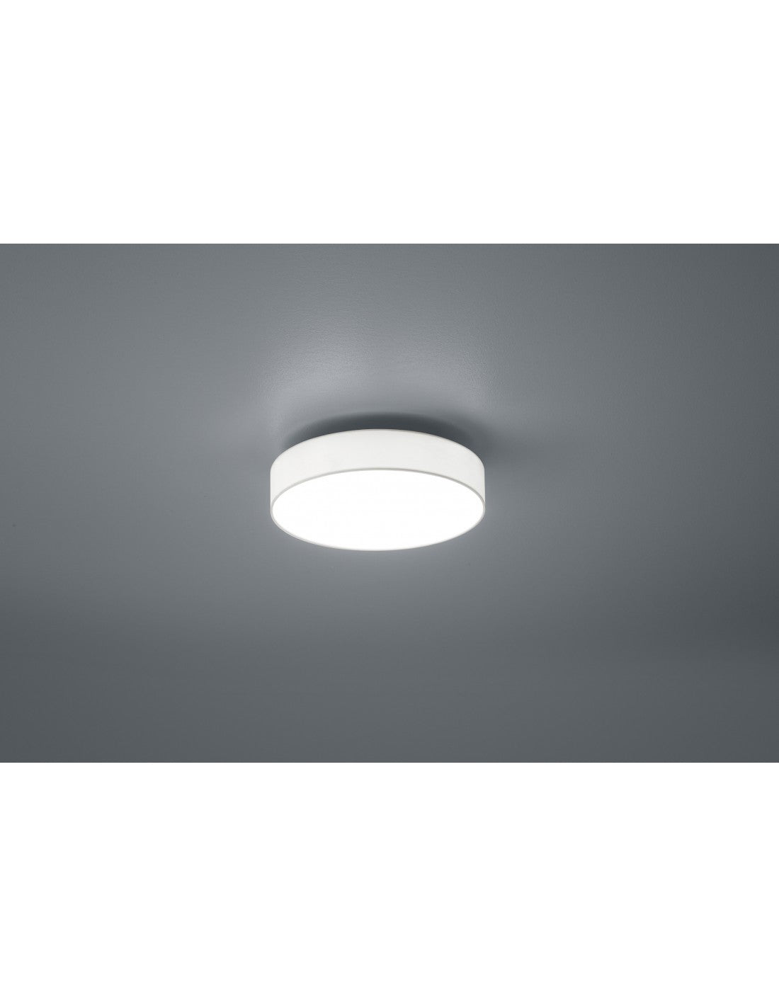 Plafonnier LED Variateur Changement de Couleur Lugano Tissu Blanc Ø30 cm Trio Lighting