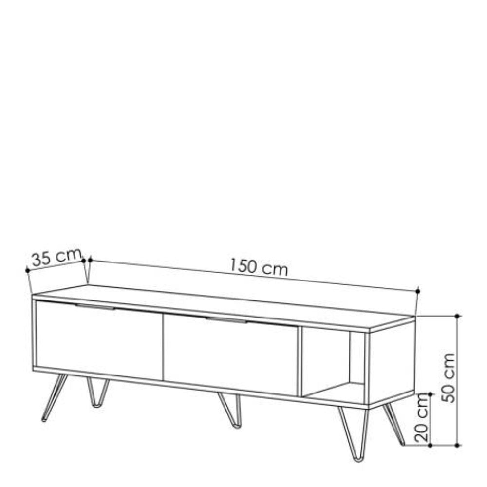 Meuble TV Furoki couleur chêne 150x50