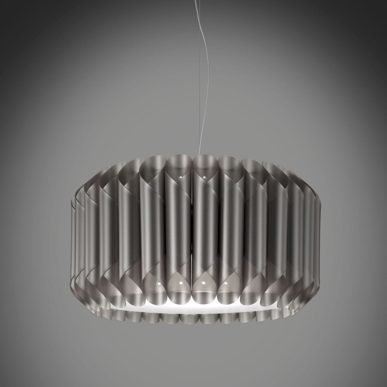 Suspension argentée en métal chromé Cm. 50 x 31h