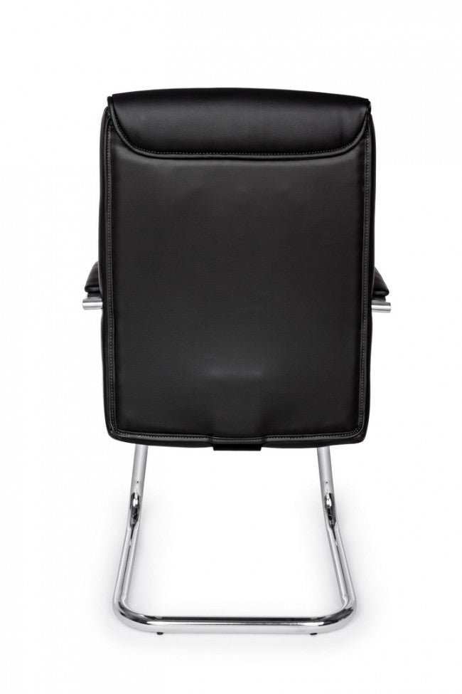 Fauteuil de bureau Sydney avec accoudoirs en éco-cuir noir