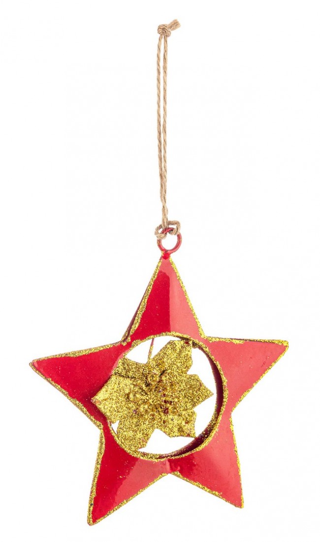 12x pendentif saveur étoile rouge