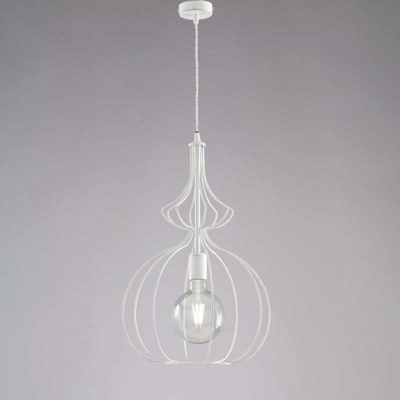 Lustre industriel urbain blanc moderne 35 cm