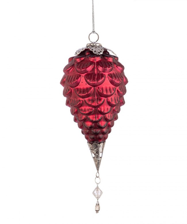 6x Vt Fascinate Pendentif Pomme de Pin Rouge D110