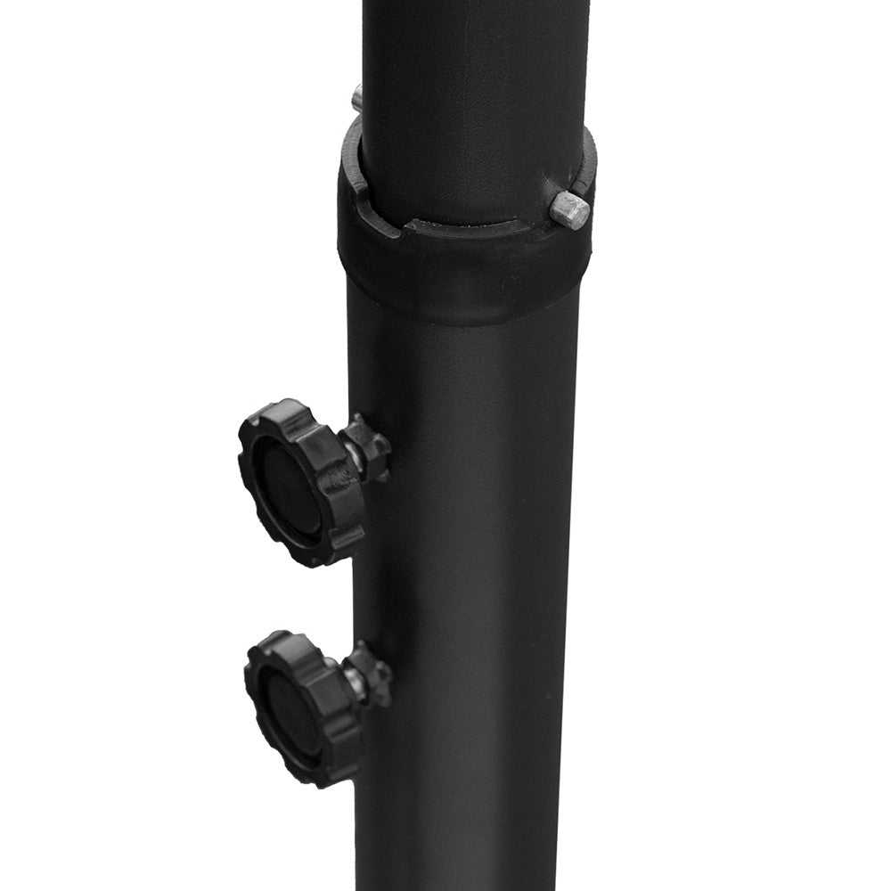 Parasol rond à bras latéraux pour jardin décentré en acier d. 3 m BEIGE avec rabat