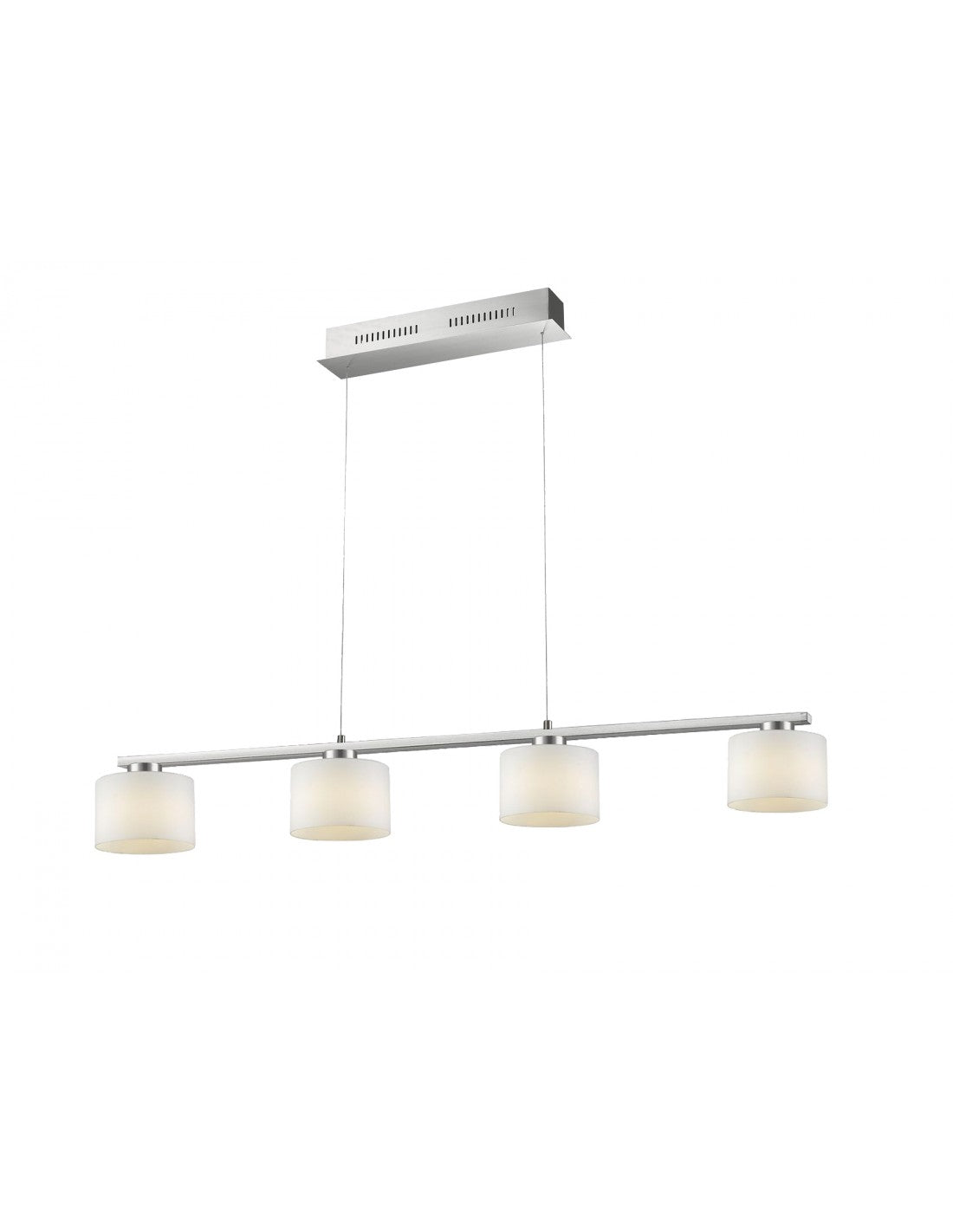 Nickel Suspension 4 Verre Led Gradateur Alegro Trio Lighting