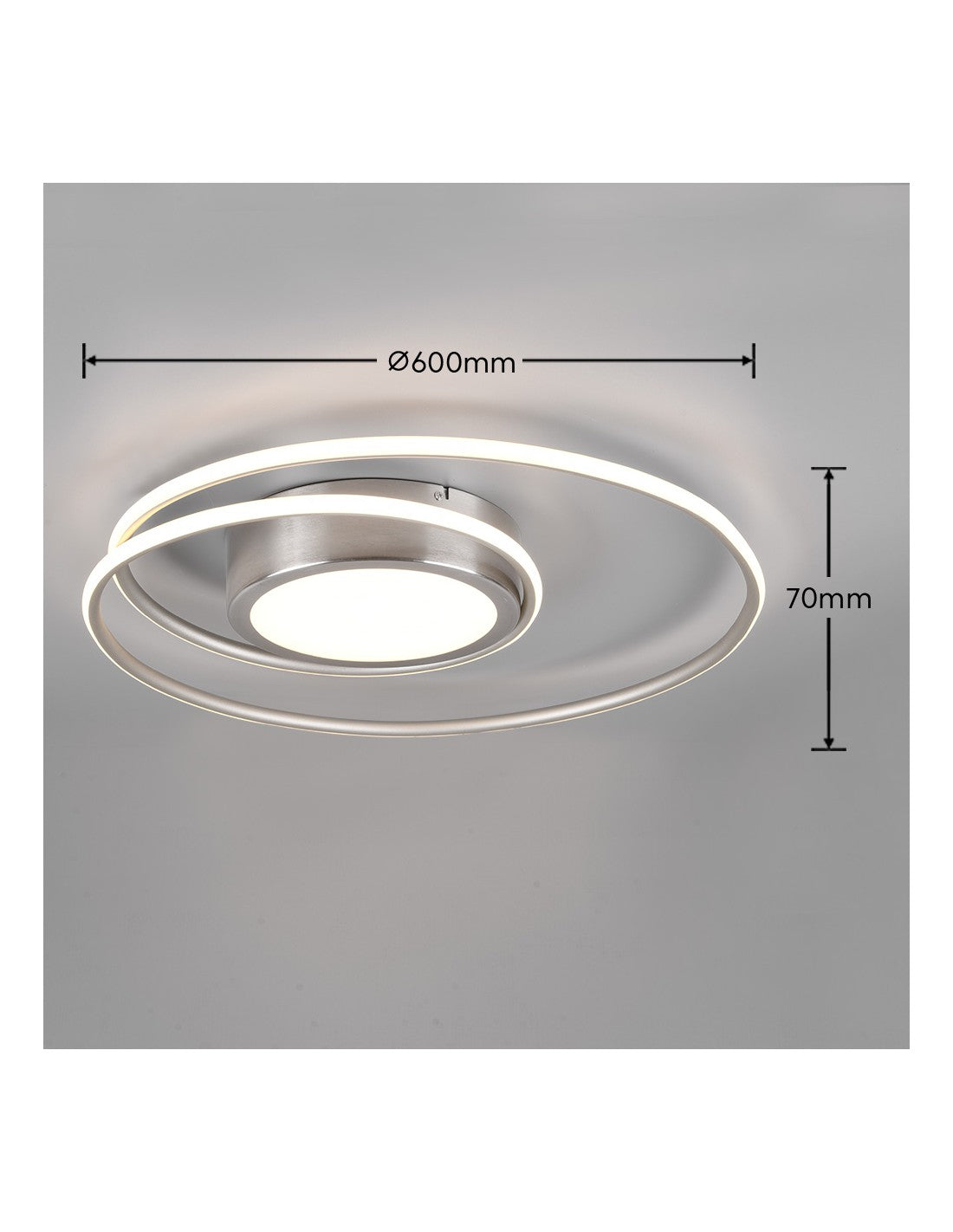 Le plafonnier circulaire moderne Yava Nickel a mené l'éclairage de trio de gradateur