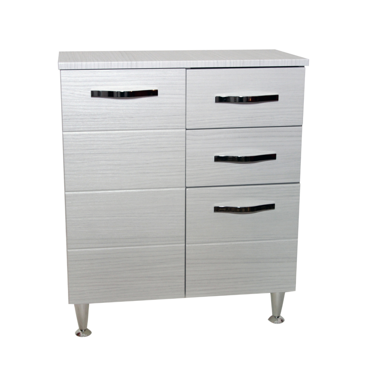 Base avec 2 portes et 2 tiroirs 66 x 33 x 80h cm blanc