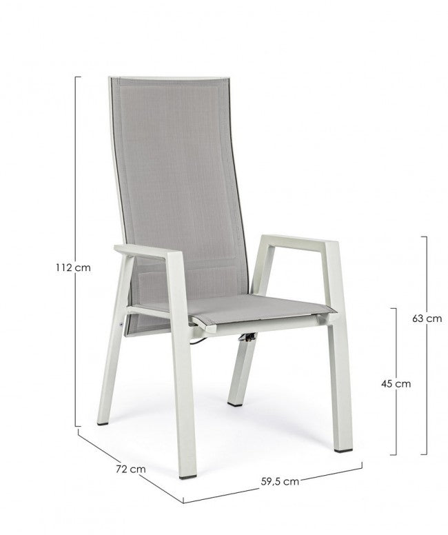 Steven Lunar chaise de jardin inclinable c-br 59x72x112h cm