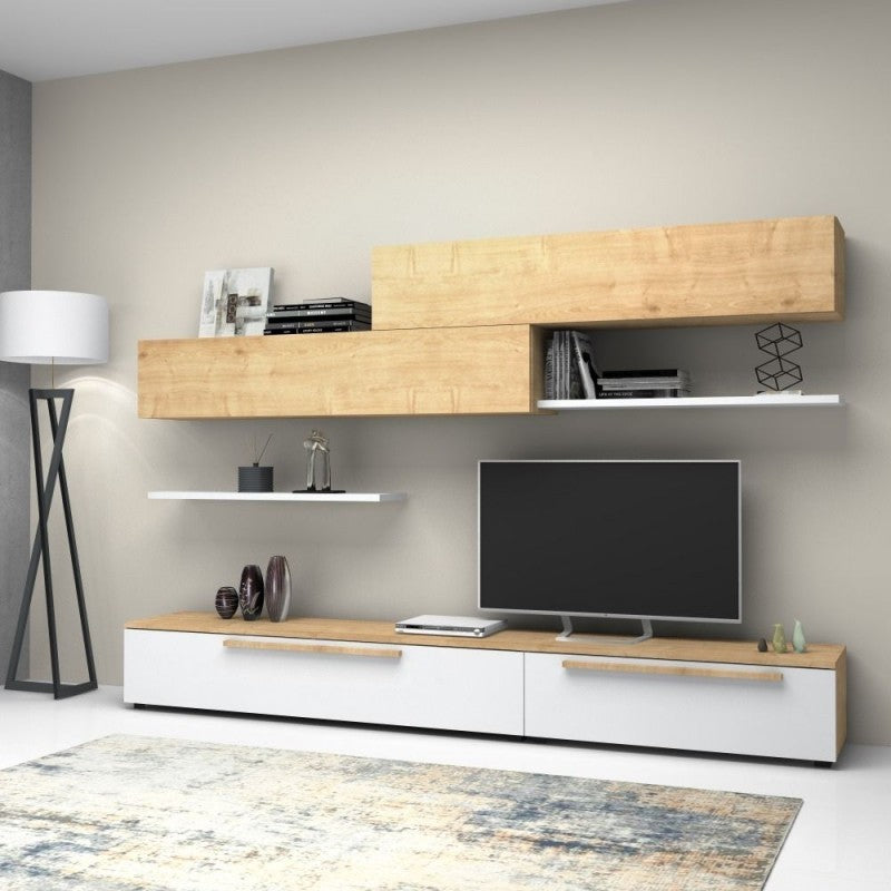 Élément mural mélèze chêne blanc 260x42xh.220 cm