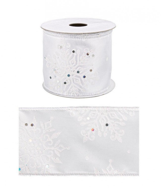 12x Ruban Flocon de Neige Blanc 4M Display12