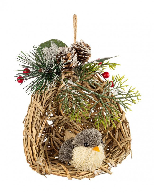 6x pendentif nid d'oiseau C gris