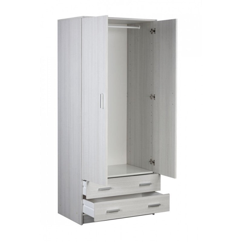 Armoire polyvalente avec deux portes et deux tiroirs Eucalyptus 77x52x h182 cm