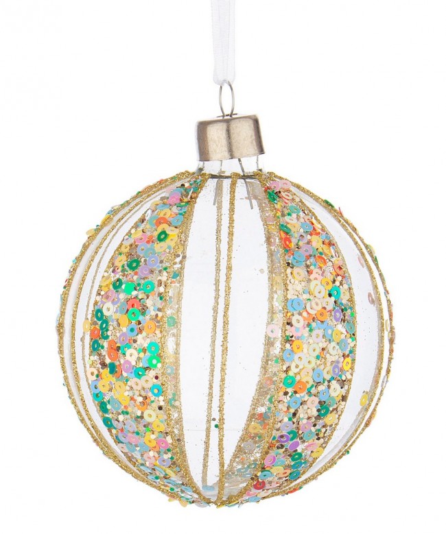 12x Sphère Vt Spangly Multicolore D80