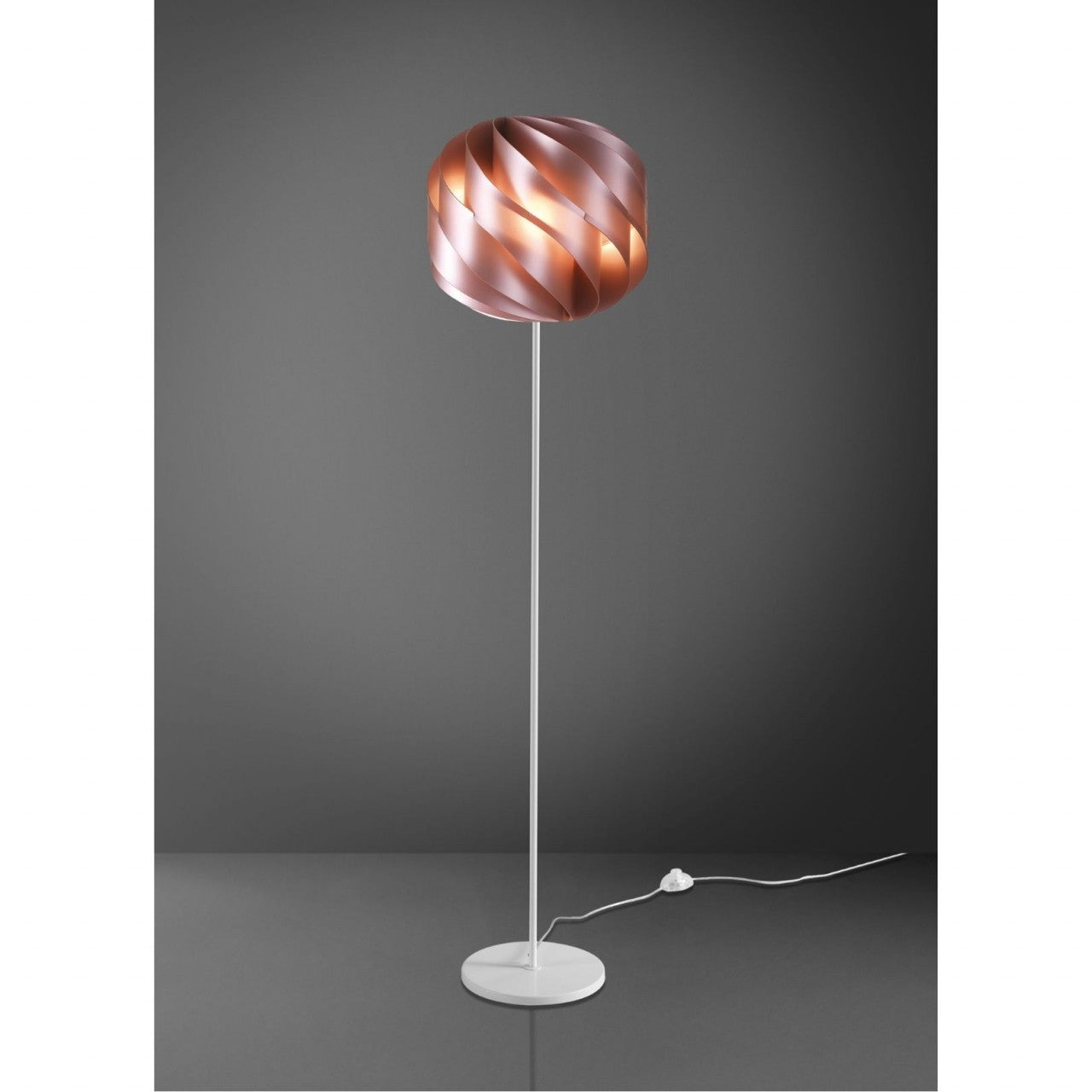 Lampadaire avec base et tige en métal rose en métal Cm. 40x170h