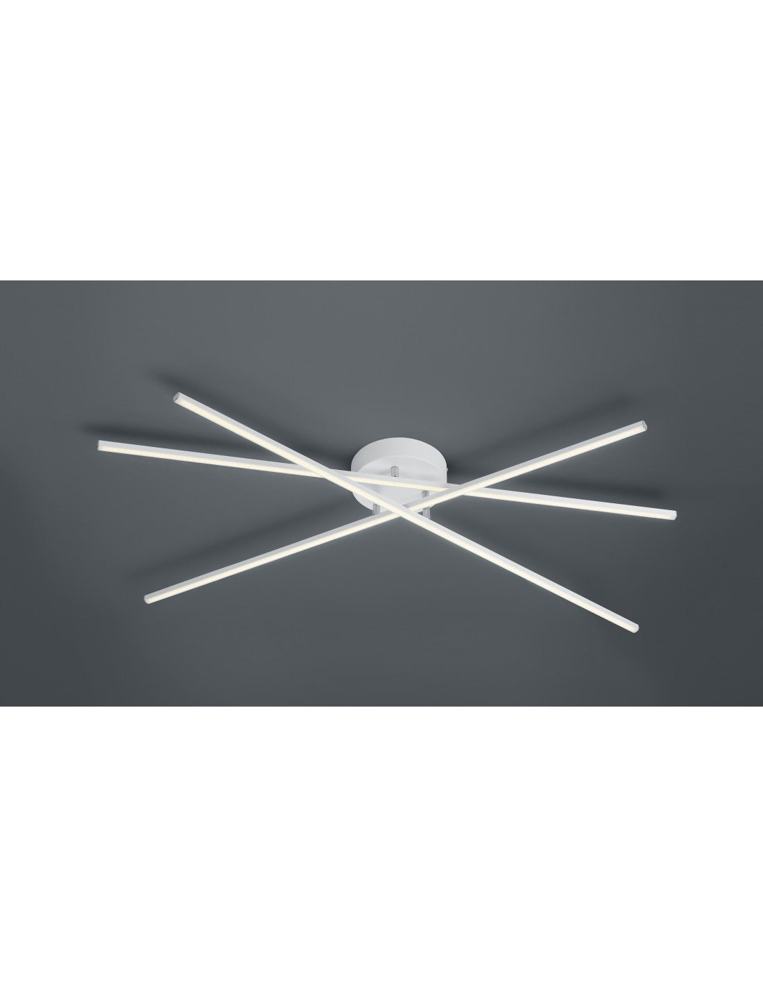 Plafonnier moderne Tiriac 3 tiges LED blanches L100 cm Trio Lighting