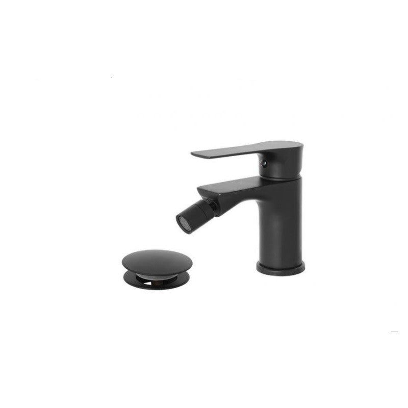 Mitigeur de bidet noir mat série Flat