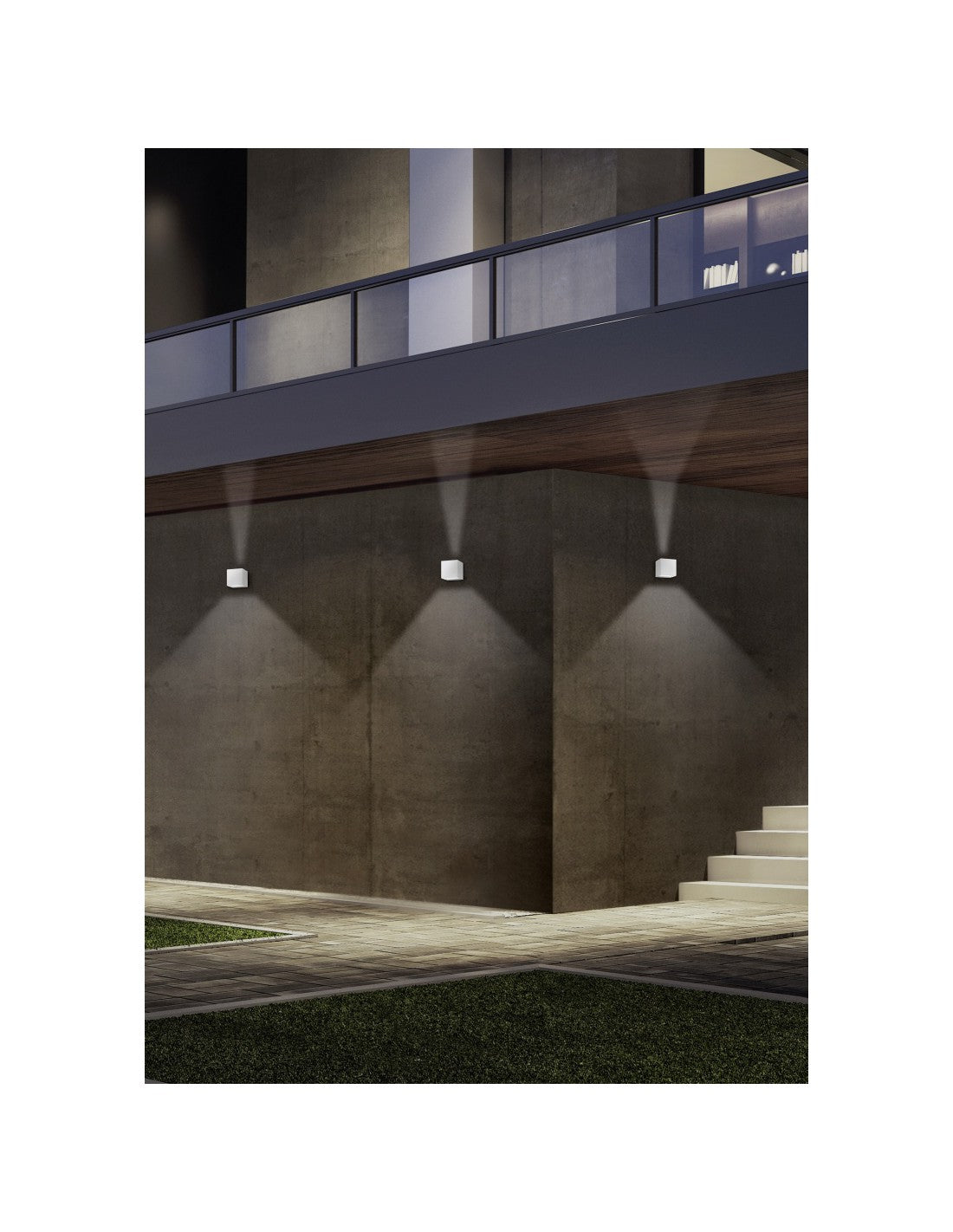 Applique Cube Double Émission LED Adaja Blanc IP54 Trio Lighting