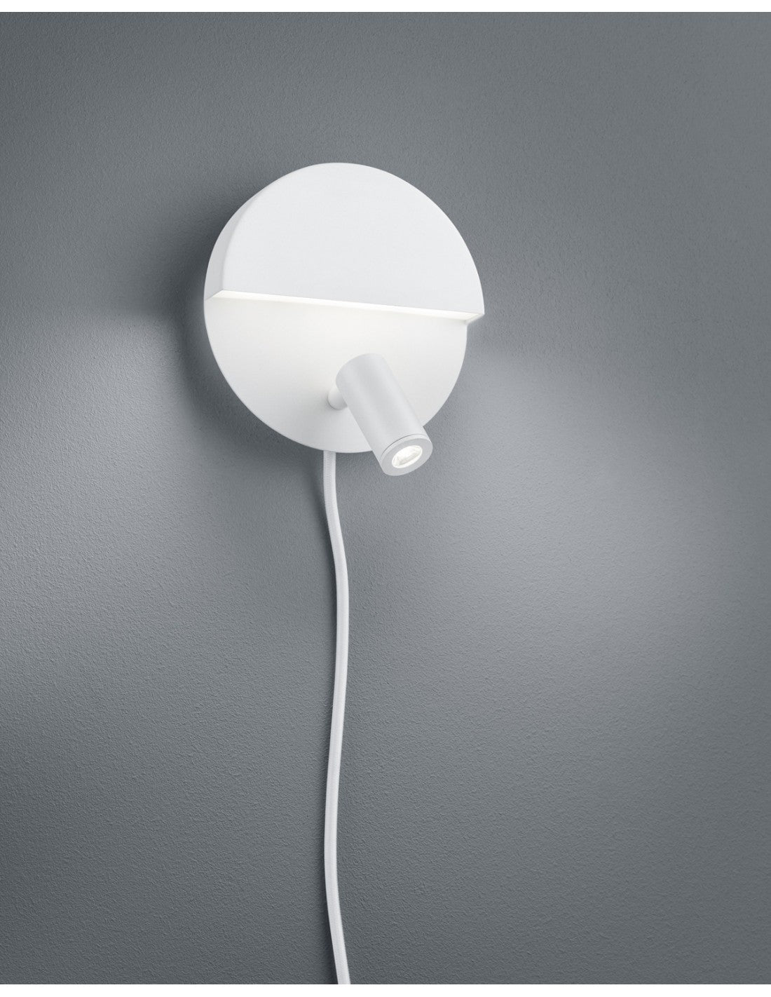 Applique moderne à double émission Mario blanche avec trio d'éclairage spot orientable