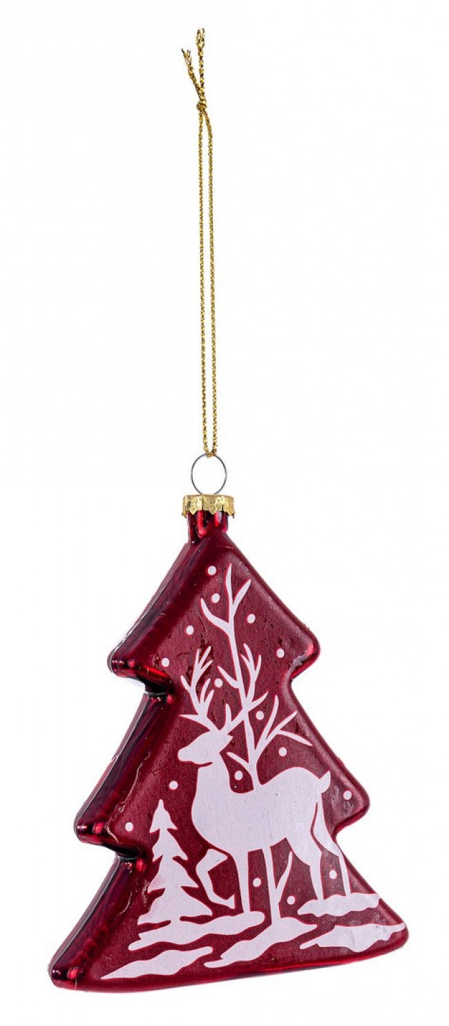 12x Pendentif Vt Renne Pin Rouge